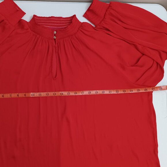 Women's Jennifer Lopez Lightweight Red Long Sleeve Blouse Size XL - Picture 7 of 8